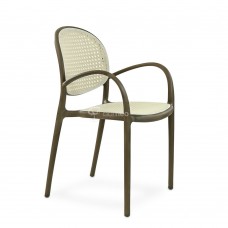 Кресло Barneo N-70 цвет кофейный с белой сеткой для кухни