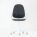 Кресло Премьер, белый пластик, ткань серая, с подлокотниками, ALN