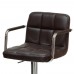 Барный стул Barneo N-69 Kruger Arm  Chrome  PU темн.коричневая кожа  (10*10415)