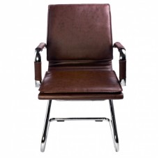 Кресло Бюрократ Ch-993-Low-V коричневый искусственная кожа низк.спин. полозья металл хром