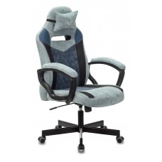 Кресло игровое Zombie VIKING 6 KNIGHT Fabric серо-голубой с подголов. крестовина металл