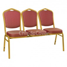 Секция из 3 стульев Хит - золото, ромб красный