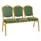 Секция из 3 стульев Хит - золото, ромб зеленый