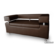 Офисный диван Босс двухместный 165x75x70 см шоколадный