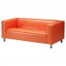 Офисный диван Клипан трёхместный 200x88x70 см оранжевый