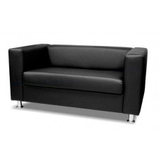 Офисный диван Лидер двухместный 140x75x70 см черный