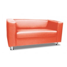 Офисный диван Лидер двухместный 140*75*70 см оранжевый