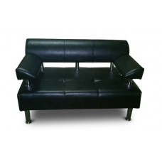 Офисный диван Стандарт плюсдвухместный 140x75x80 см черный