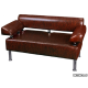 Офисный диван Стандарт плюсдвухместный 140*75*80 см коричневый