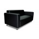 Офисный диван Вегас двухместный 140x75x85 см черный