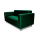 Офисный диван Вегас двухместный 140x75x85 см зеленый темный