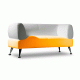 Офисный диван Вояж двухместный 150*75*80 см белый/желтый