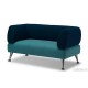 Офисный диван Вояж трехместный 200x75x80 см голубой/черный