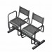 Секция перфорированная СП2.112 из 2-х стульев с подлокотниками
