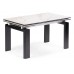 Керамический стол Давос 140(200)х80х78 белый мрамор / черный кварц