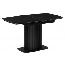 Керамический стол Фестер 140(180)х80х76 черный мрамор / черный