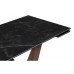 Керамический стол Кели 140(200)х80х76 черный мрамор / орех кантри / черный