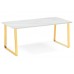 Керамический стол Селена 2 180х90х77 белый мрамор / золото