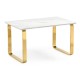 Керамический стол Селена 4 160х90х77 белый мрамор / золото