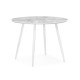 Стеклянный стол Абилин 100х76 белый мрамор / белый