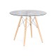 Стеклянный стол PT-151 80х80х76 clear glass / wood